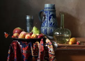 Кувшины и фрукты