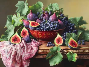 Инжир, виноград и платок