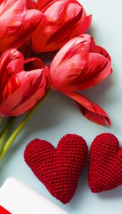 Тюльпаны с сердечками