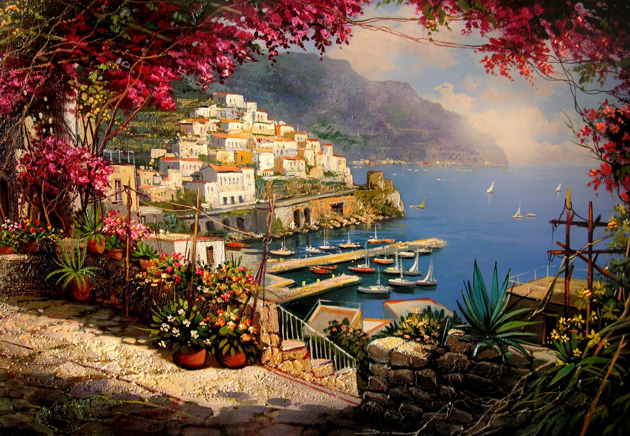 Вид на приморский город