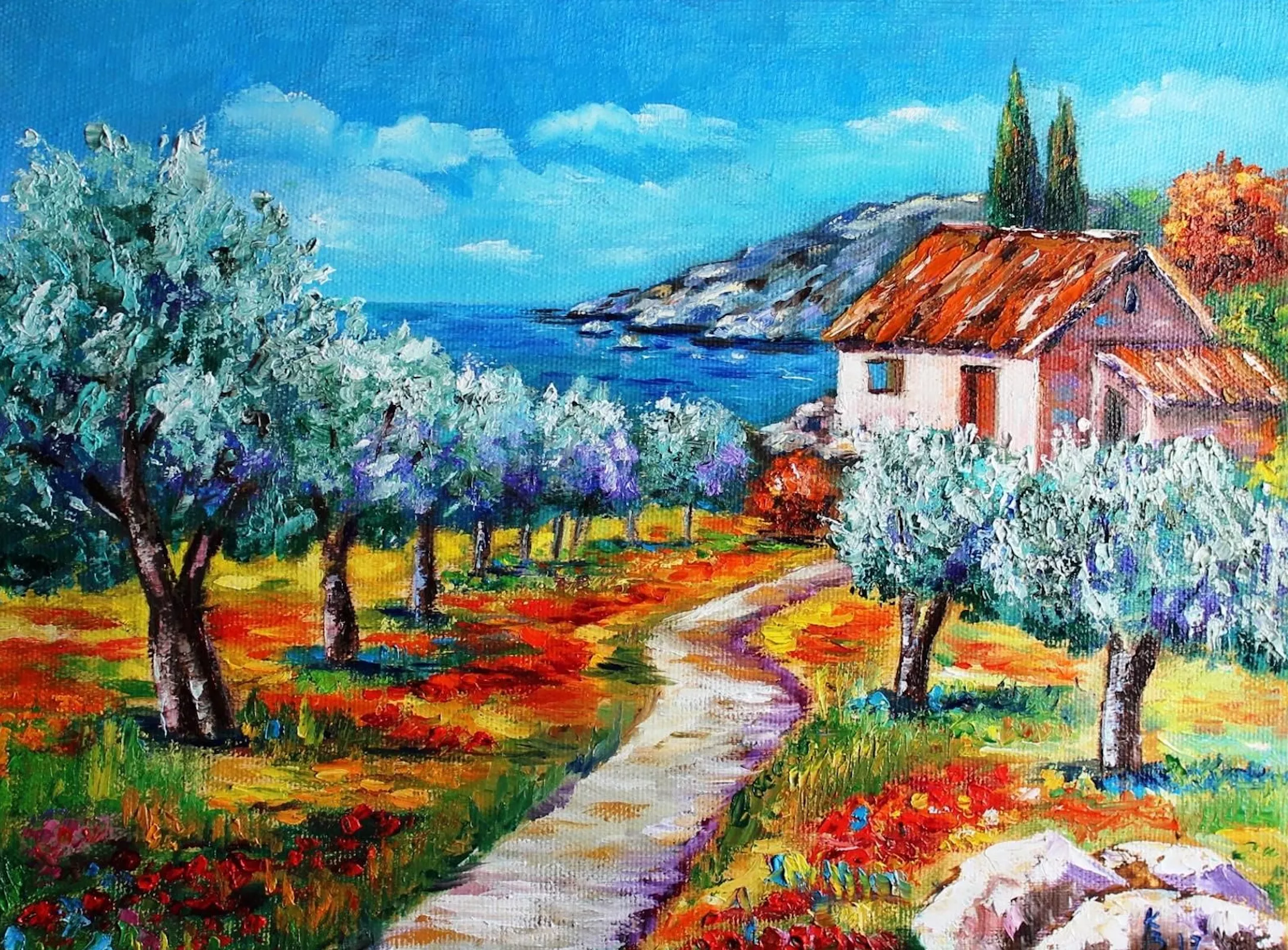 Домик и деревья