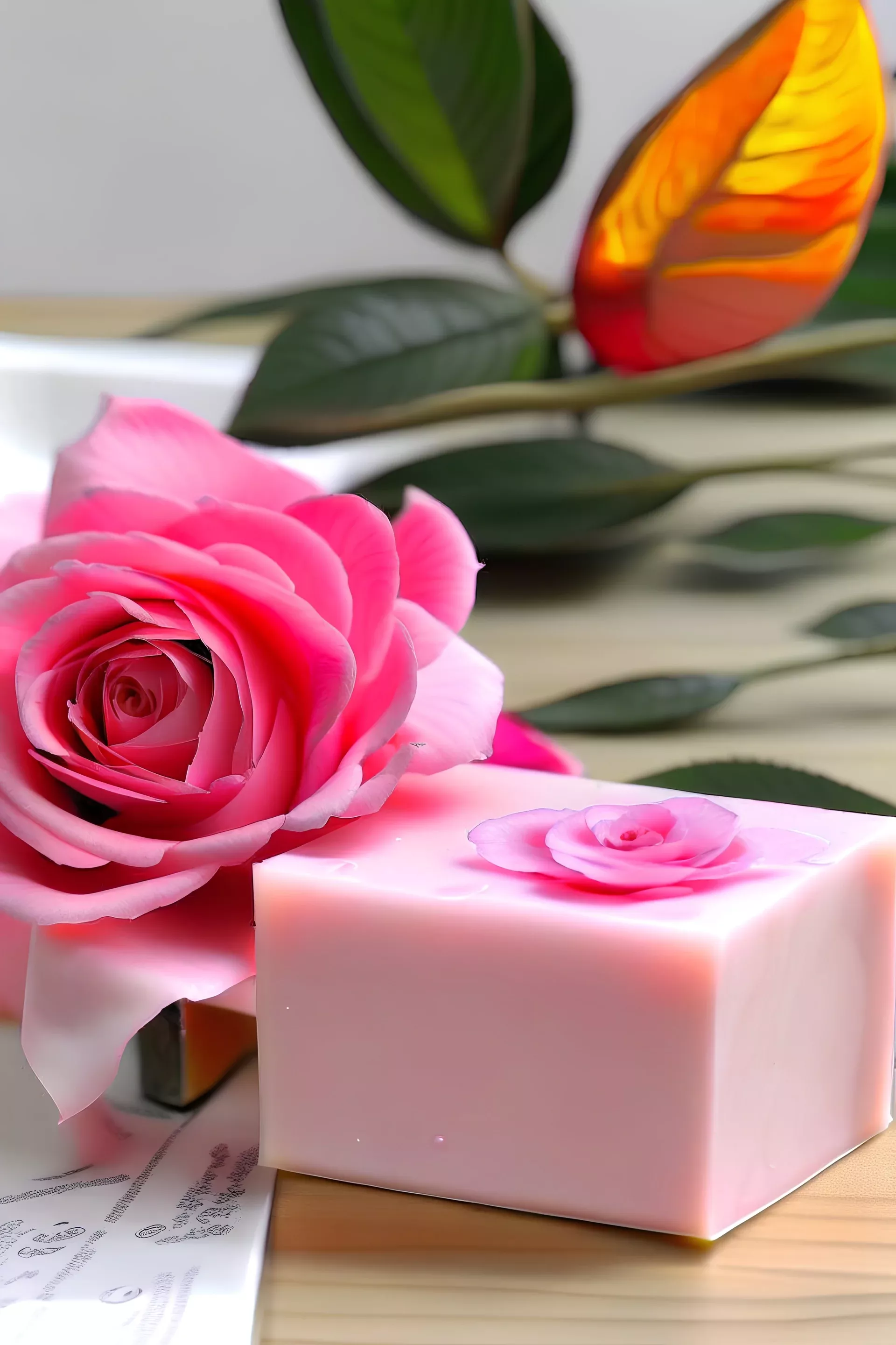 Розовое мыло из роз