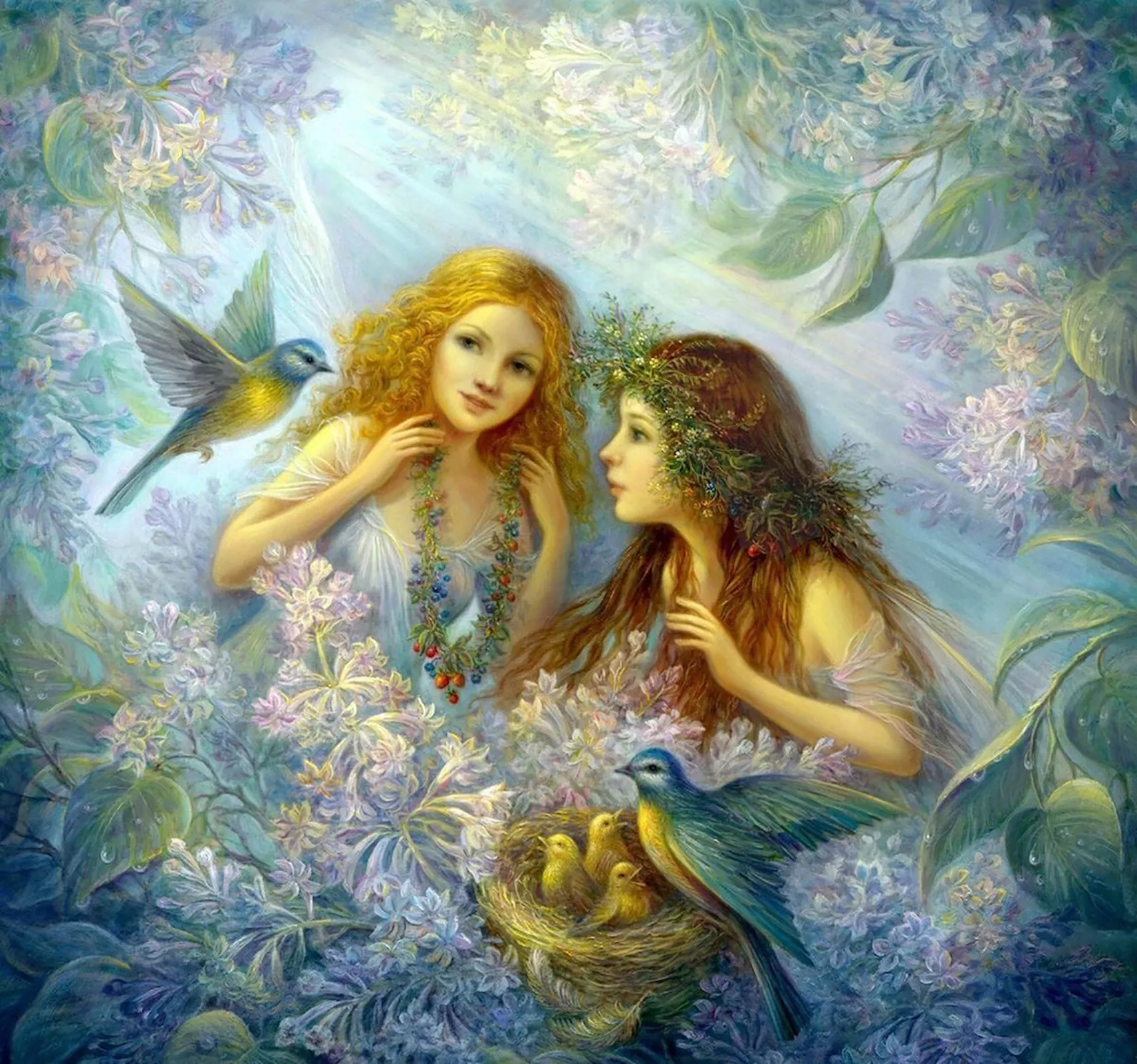 Девушки и птицы