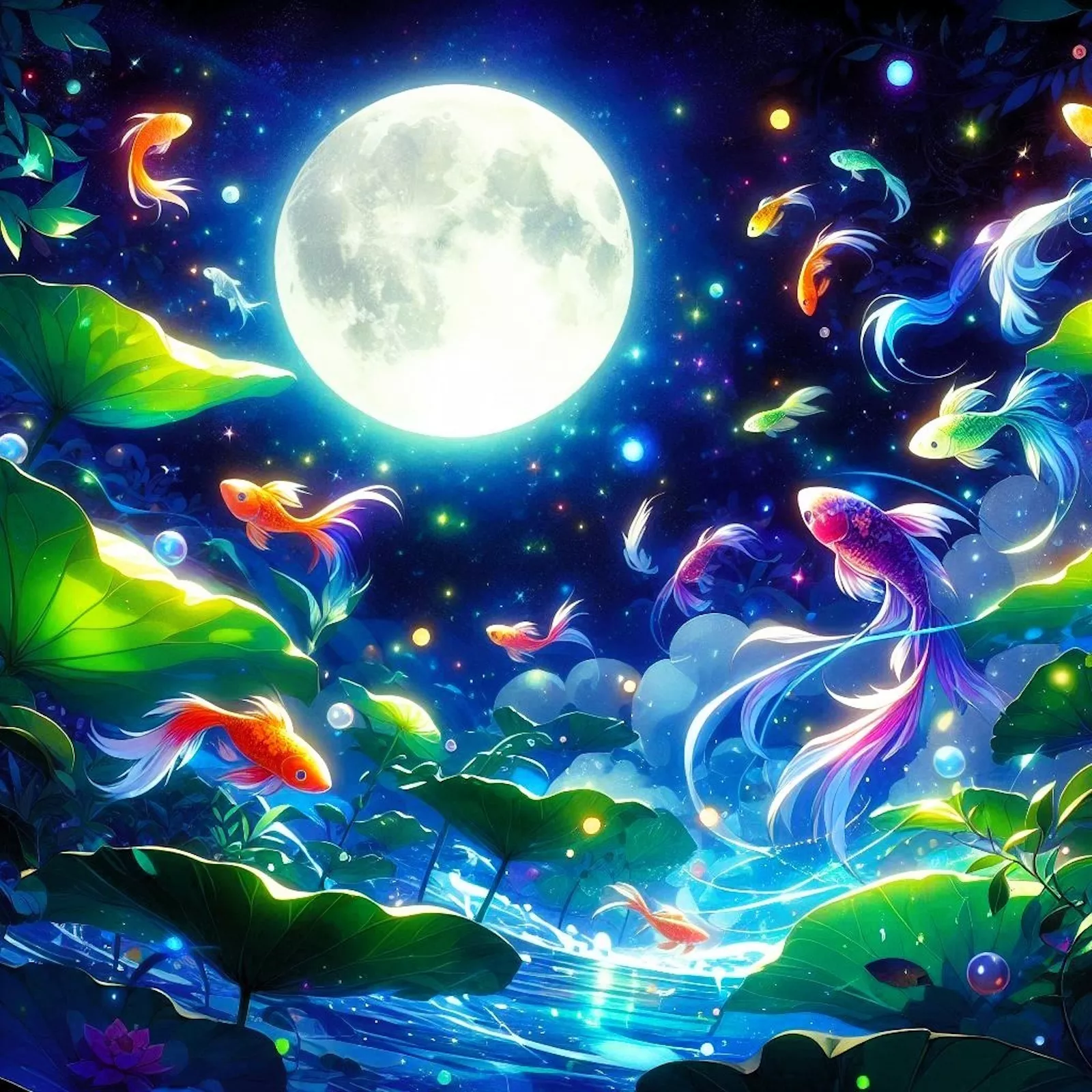 Луна и рыбки
