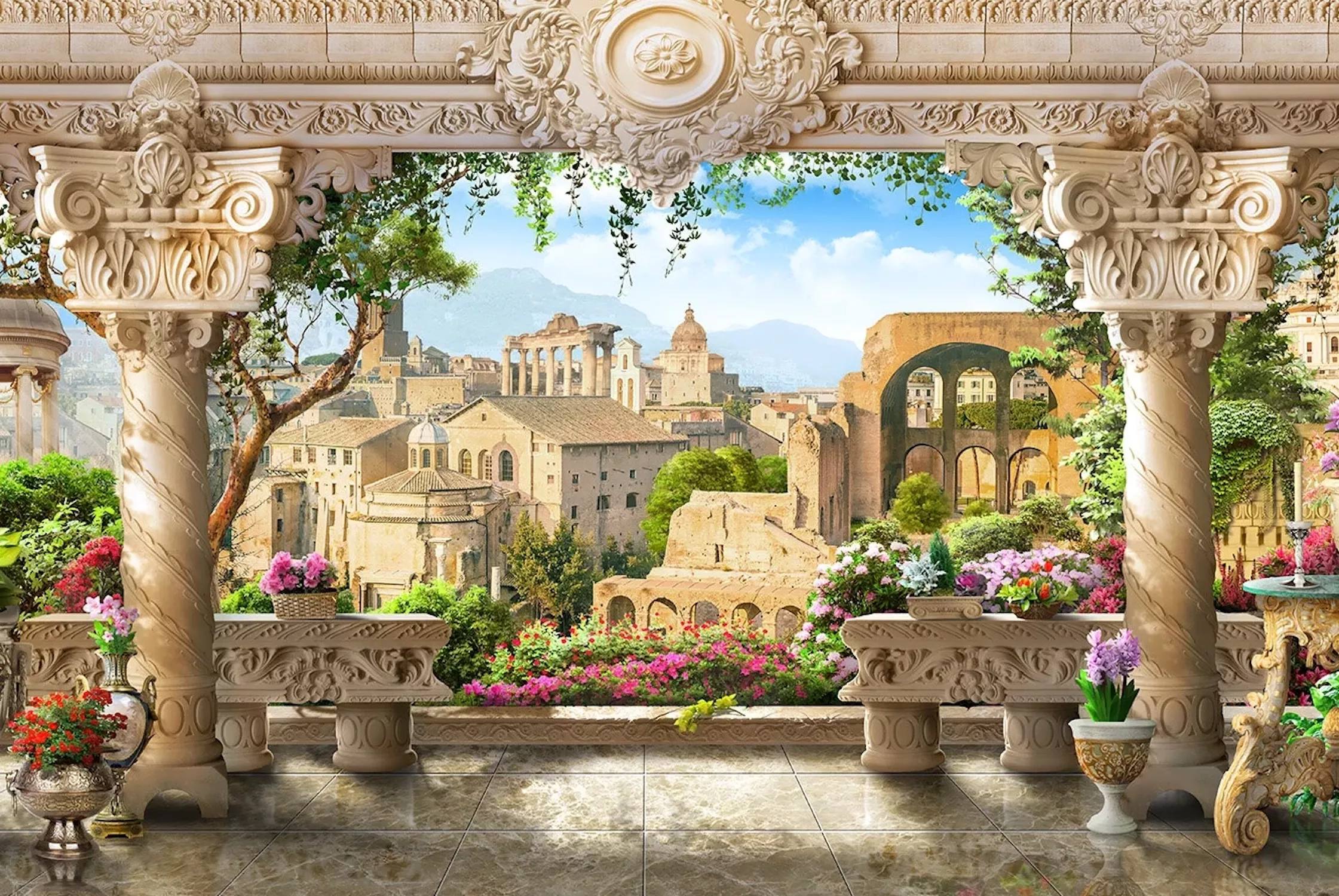 Терраса с колоннами