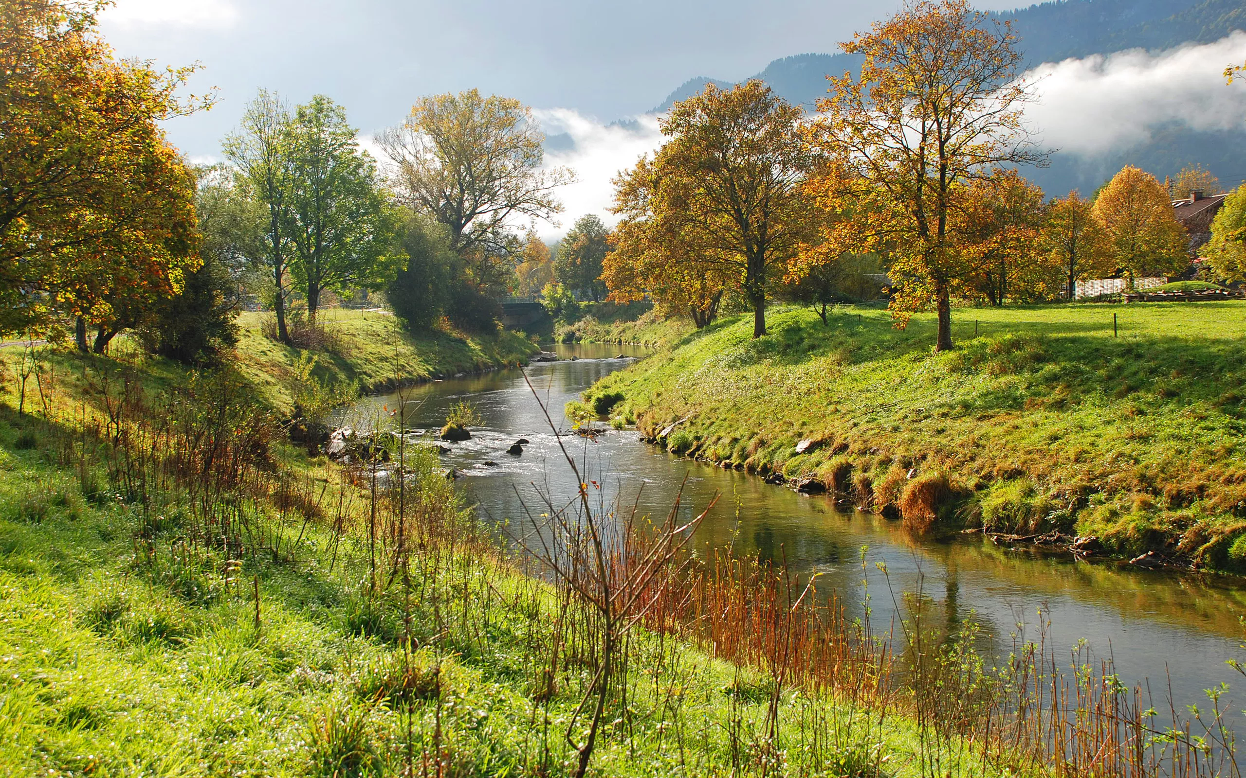 Извилистая речка и мост