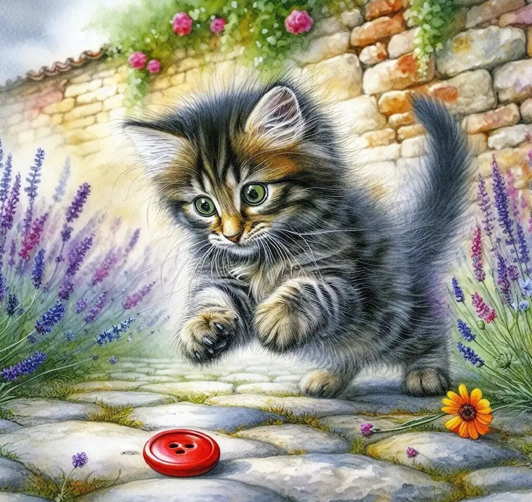 Котенок и пуговица