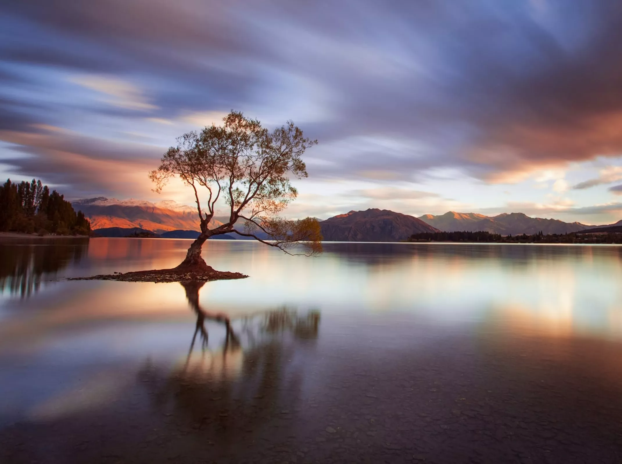 Озеро Уанака в Новой Зеландии