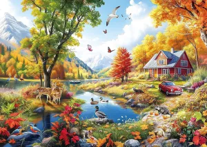 Красный дом на природе