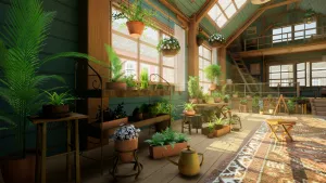 Оранжерея с растениями