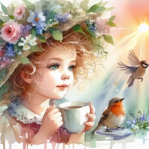 Малышка и воробьи