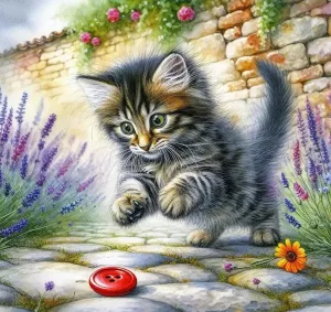 Котенок и пуговица