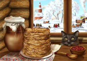 Кошка и блины