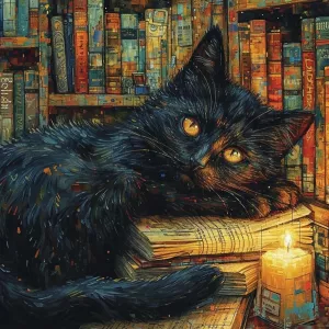 Кошка и книги