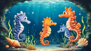 Морские коньки на дне