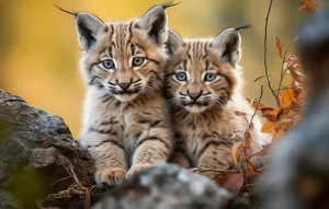 Дикие котята рыси