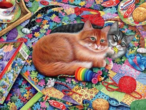 Кошки на пазлах