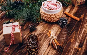 Розовый маршмеллоу и шишки