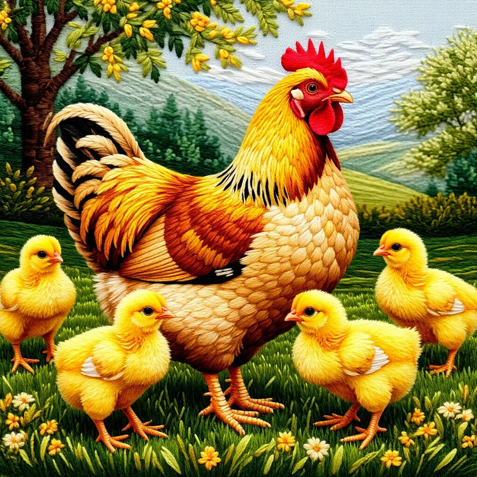 Курица с цыплятами