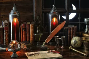 Книги, луна, письмо