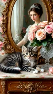 Котенок и девушка