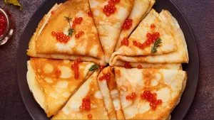 Блинчики, красная икра
