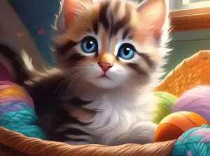 Котенок в нитках