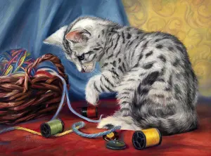 Котенок и нитки