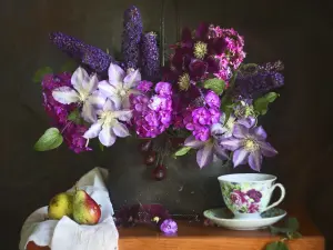 Цветы и груши