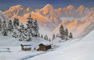 Зимнее солнце на горах