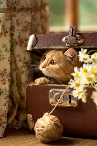 Котенок в чемодане