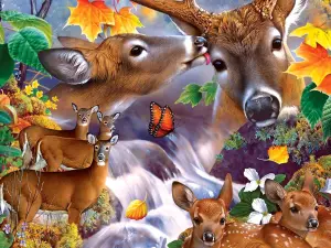 Коллаж с оленями