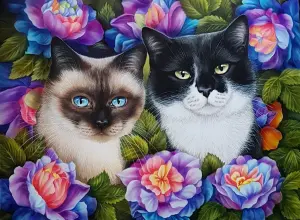Кошки в цветах