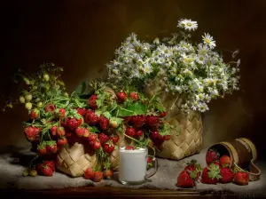 Клубнички и ромашка