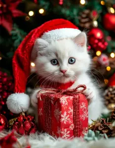 Котенок с подарочком