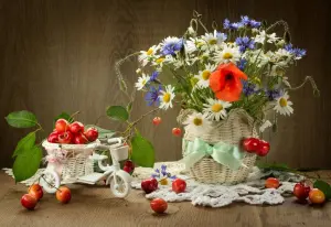 Черешни, ромашки, васильки