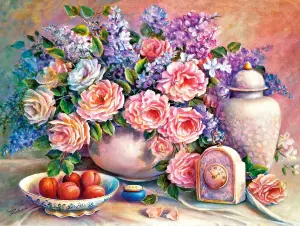 Розы, абрикосы, часы