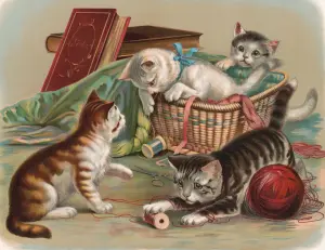 Котята и корзинка