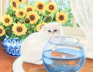 Кот и рыбки