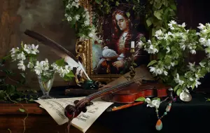 Яблоня, скрипка, картина