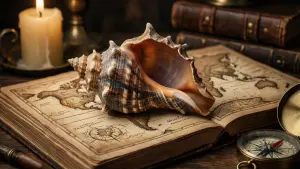 Ракушка на книге