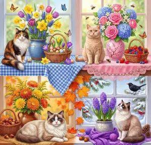 Кошки у окон